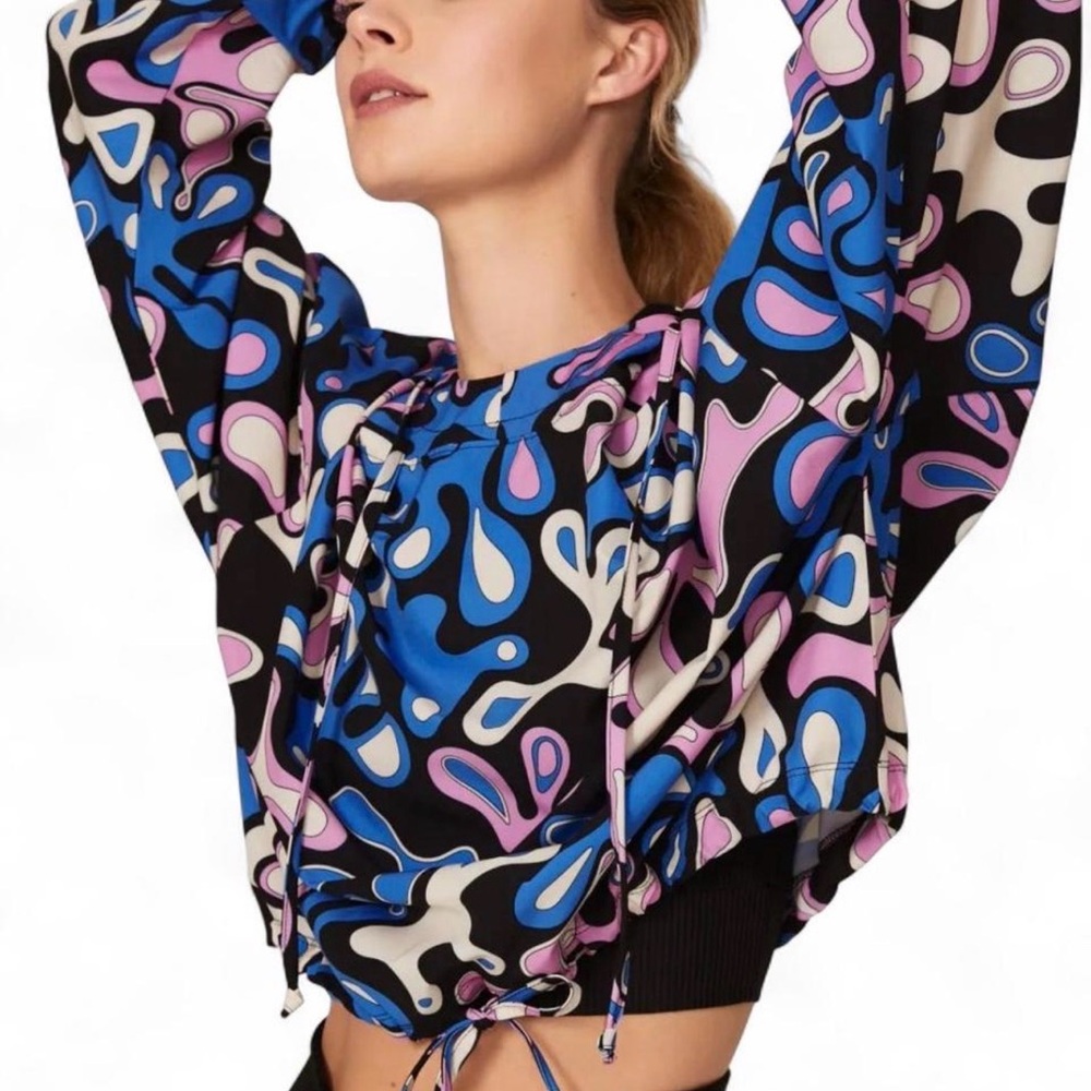 Year of Ours Multicolor Abstract Oversized Cropped Blouse